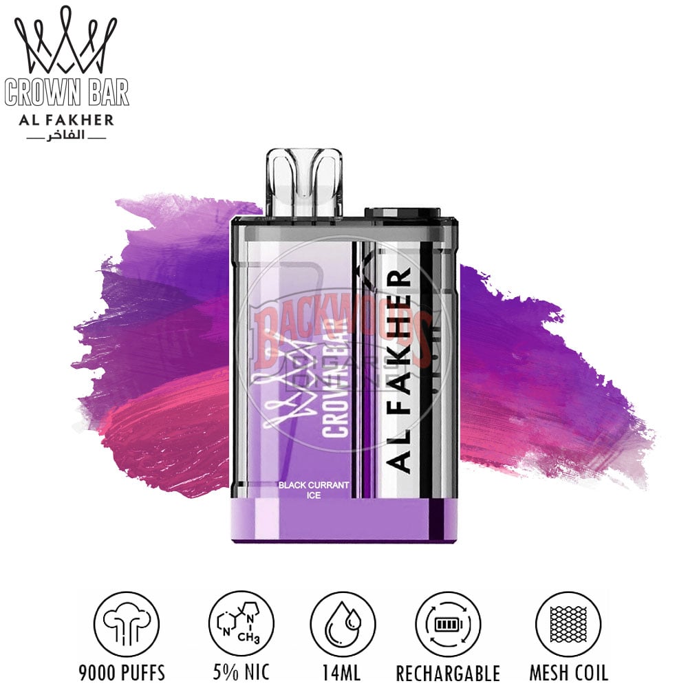 Al Fakher Crown Bar 9000 - Black Currant Ice 1 Al Fakher Crown Bar 9000 - Black Currant Ice