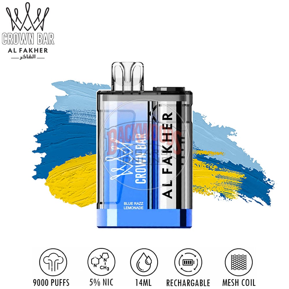 Al Fakher Crown Bar 9000 - Blue Razz Lemonade 1 Al Fakher Crown Bar 9000 - Blue Razz Lemonade