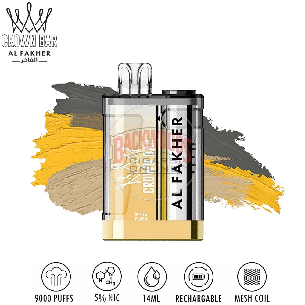 Al Fakher Crown Bar 9000 - White Flash 1 Al Fakher Crown Bar 9000 - White Flash