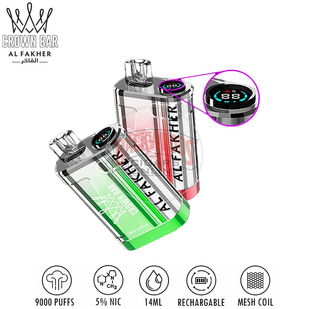 al-fakher-crown-bar-9000-white-flash-1 Al Fakher Crown Bar 9000 - White Flash